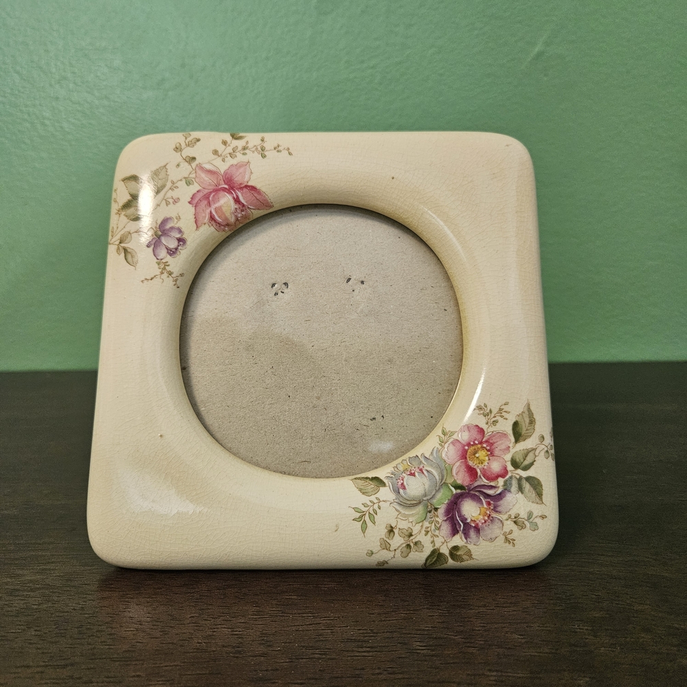 Vintage Terragrafix Floral Ceramic Square 1982‎ Picture Frame